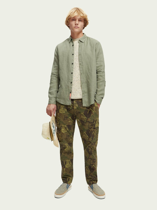 SCOTCH & SODA - Chemise en lin avec ajustements aux manches men-accessories Scotch & Soda   
