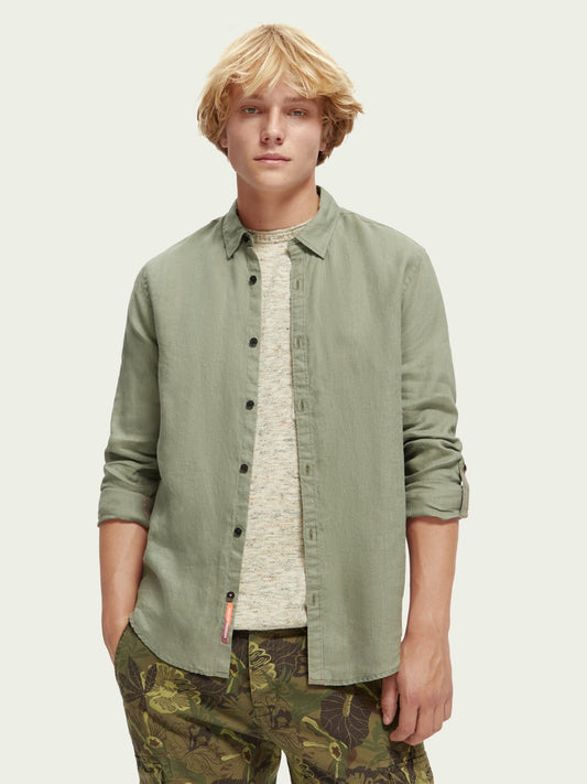 SCOTCH & SODA - Chemise en lin avec ajustements aux manches men-accessories Scotch & Soda   