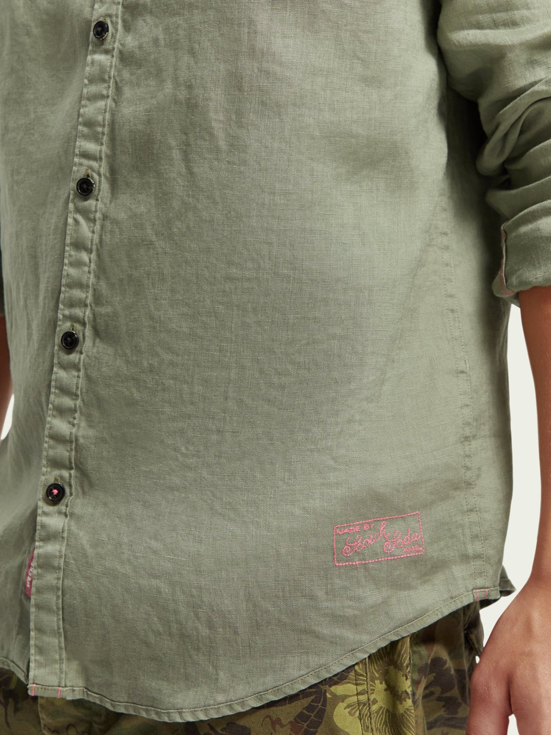 SCOTCH & SODA - Chemise en lin avec ajustements aux manches men-accessories Scotch & Soda   