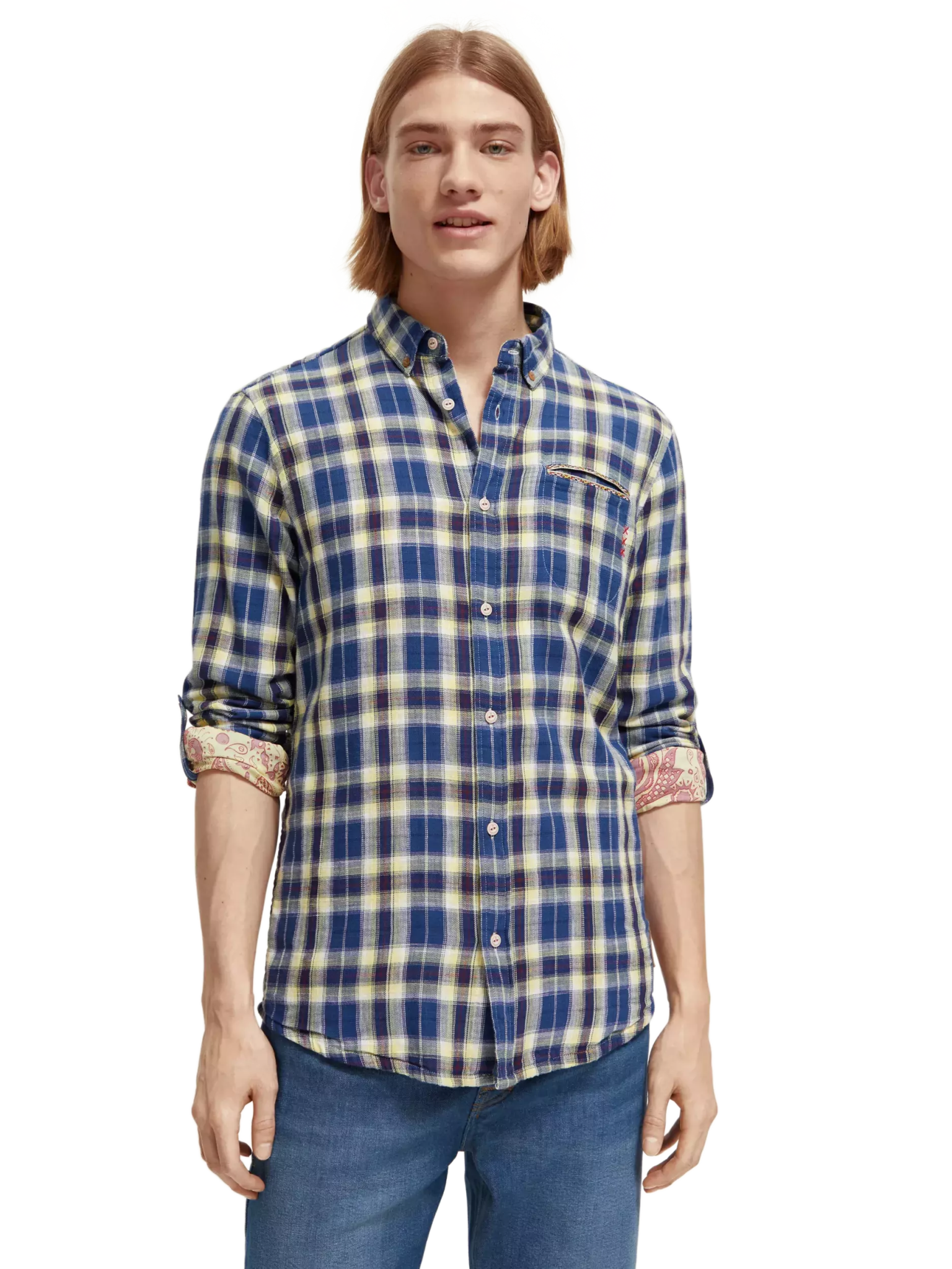 SCOTCH & SODA - Flannel Checked-Shirt Apparel & Accessories Scotch & Soda M Blue 