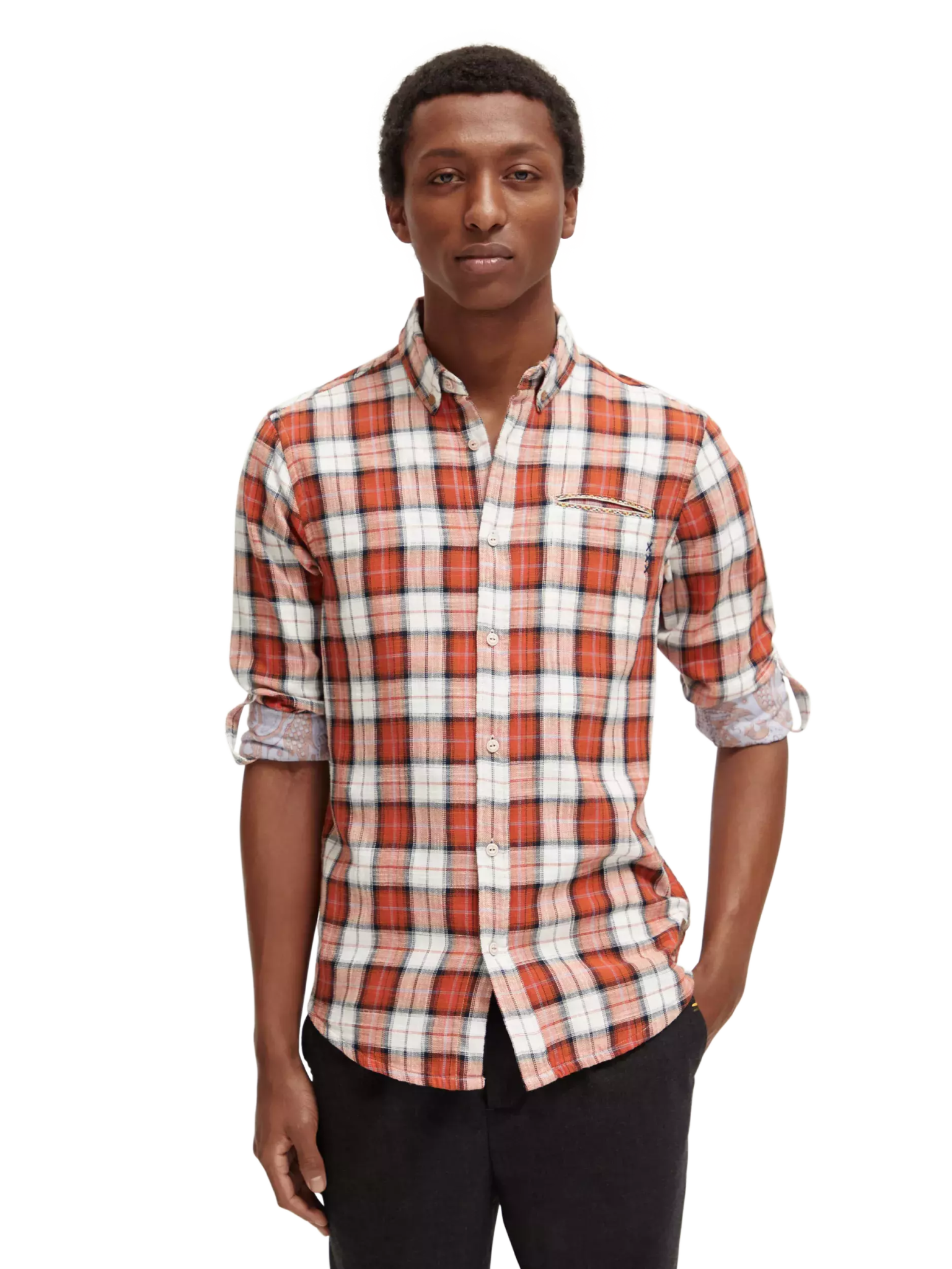 SCOTCH & SODA - Flannel Checked-Shirt Apparel & Accessories Scotch & Soda M Red 
