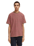 SCOTCH & SODA - Relaxed fit striped T-shirt T-shirt Scotch & Soda S Brown/Pink 
