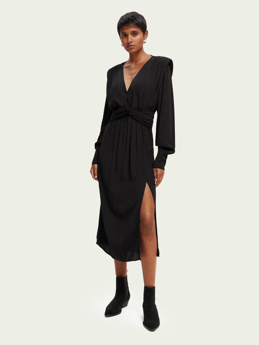 SCOTCH & SODA - Robe midi ceinturée manches longues women-accessories Scotch & Soda   