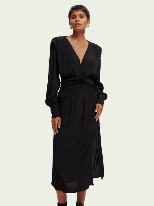SCOTCH & SODA - Robe midi ceinturée manches longues women-accessories Scotch & Soda   