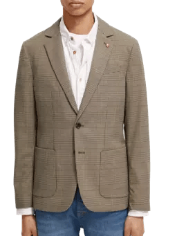 SCOTCH & SODA - Single-breasted yarn-dyed Checked Blazer blazer Scotch & Soda   