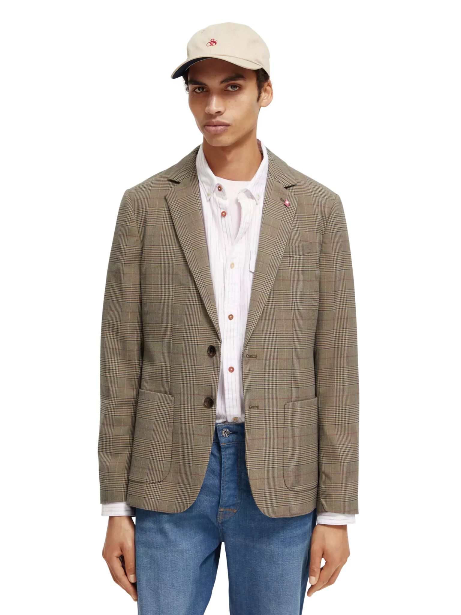 SCOTCH & SODA - Single-breasted yarn-dyed Checked Blazer blazer Scotch & Soda   