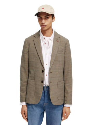 SCOTCH & SODA - Single-breasted yarn-dyed Checked Blazer blazer Scotch & Soda   