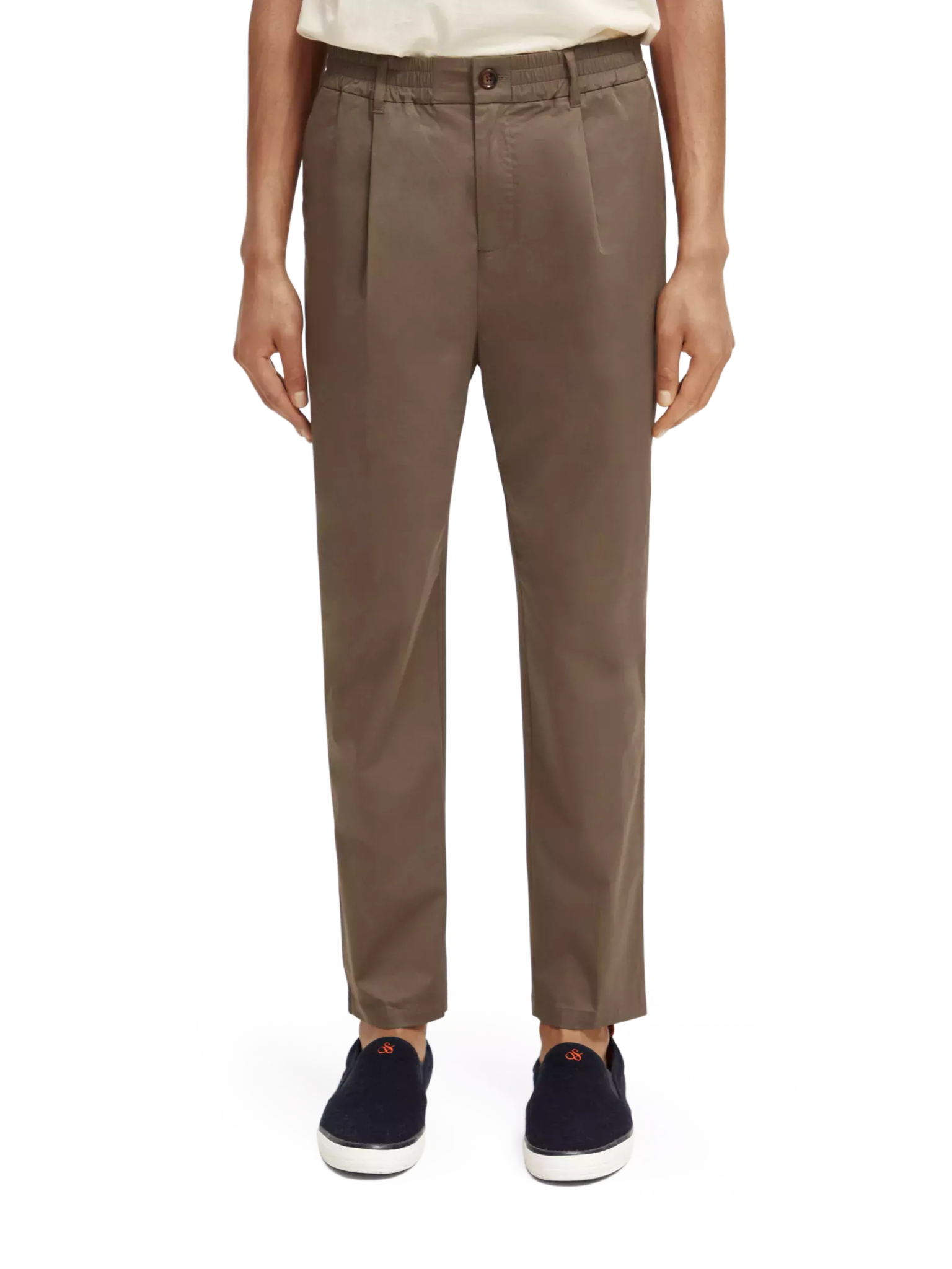 SCOTCH & SODA -  The Morton relaxed slim-fit poplin jogger Pants Scotch & Soda 29-32 Brown 