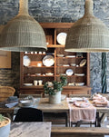 SEAGRASS CHIMNEY BASKET LAMP SHADE living-furniture Mano Plata 82 D x 90 H cm  