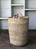 SEAGRASS LAUNDRY BASKET WITH  LEATHER HANDLES living-decorative-object Pepin Boho collab 22