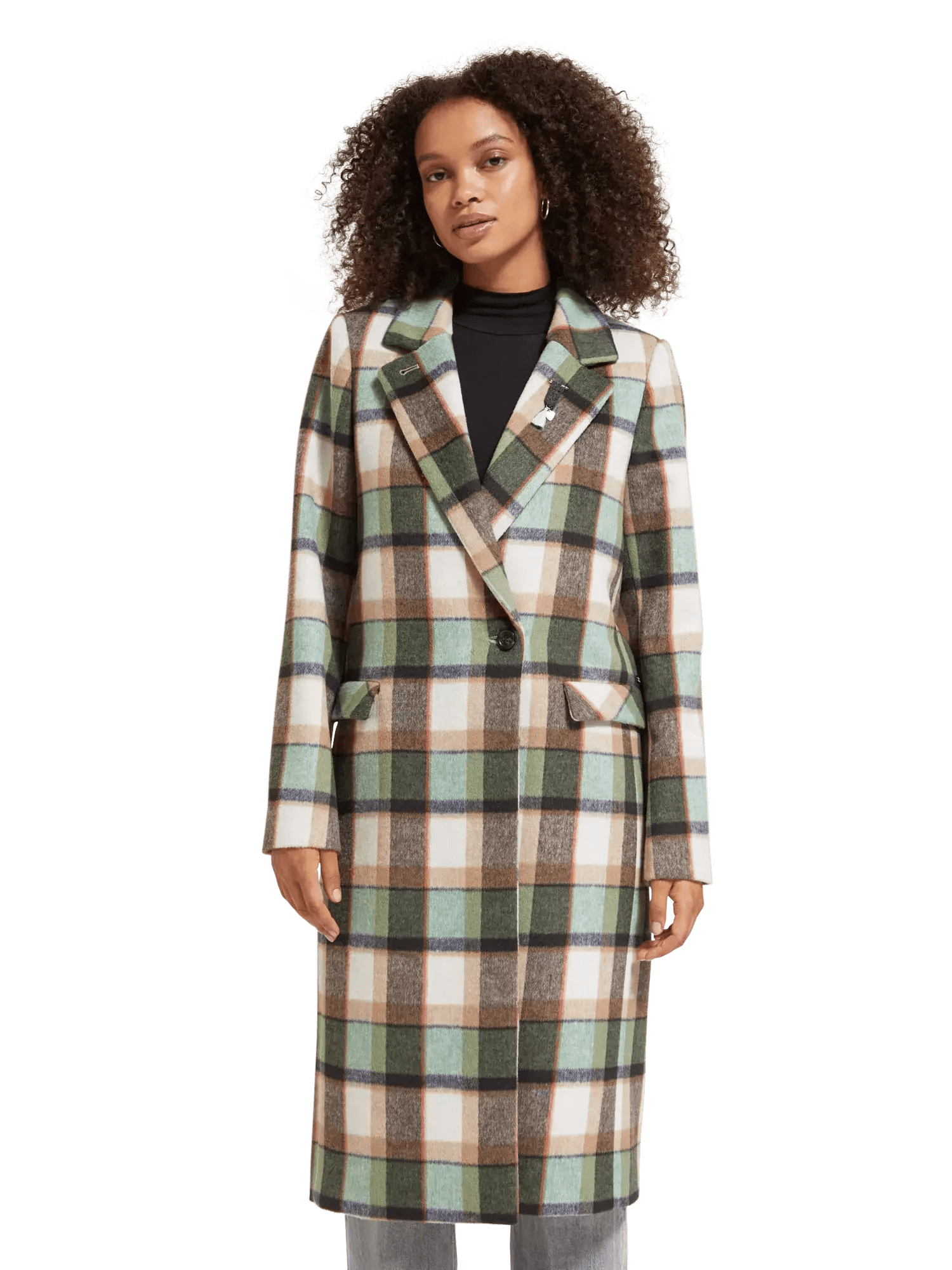 Single-breasted Wool-Blended Checked Coat clothing Scotch & Soda   