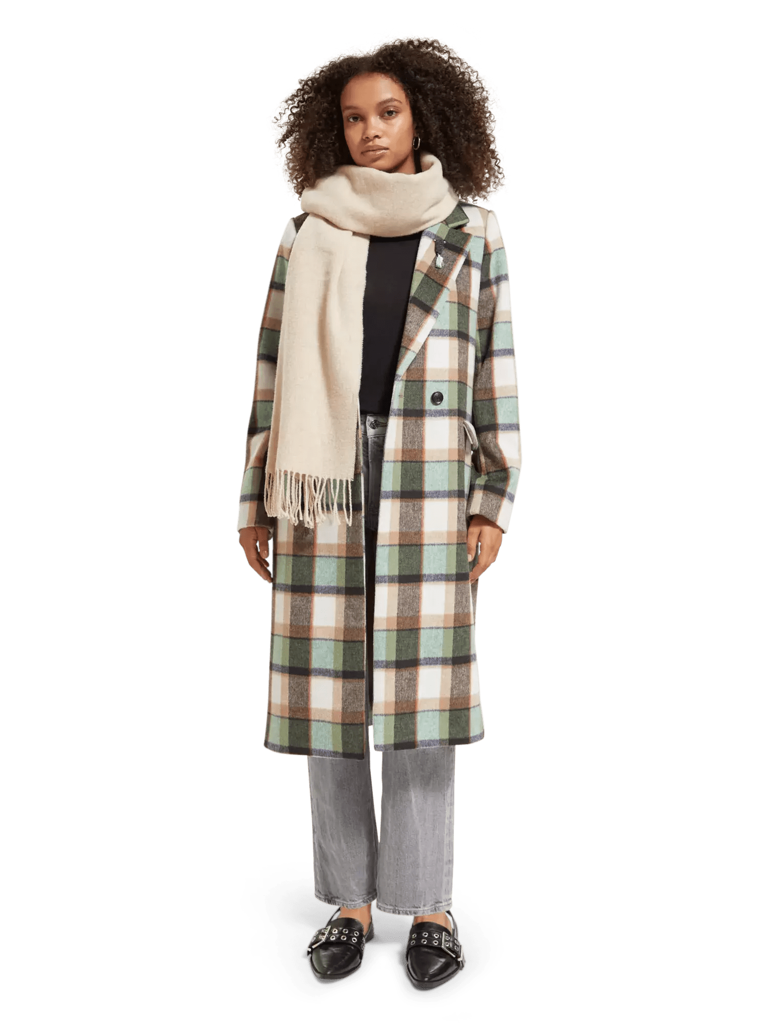 Single-breasted Wool-Blended Checked Coat clothing Scotch & Soda   