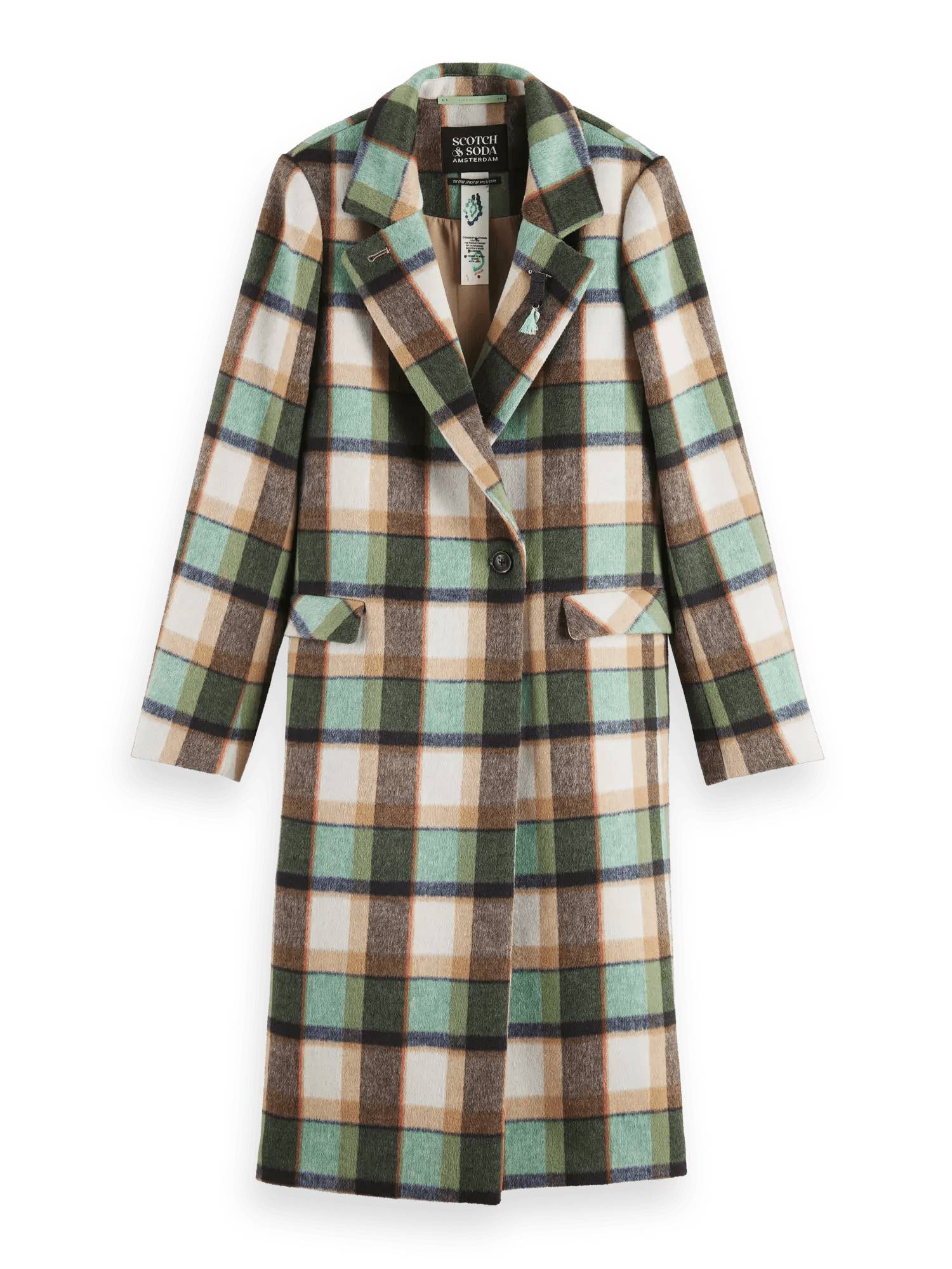 Single-breasted Wool-Blended Checked Coat clothing Scotch & Soda   