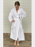 SOFT LINEN BATHROBE KIMINO NEUTRALS TONES women-accessories onesky SMALL/ MEDIUM Snow White IN STOCK