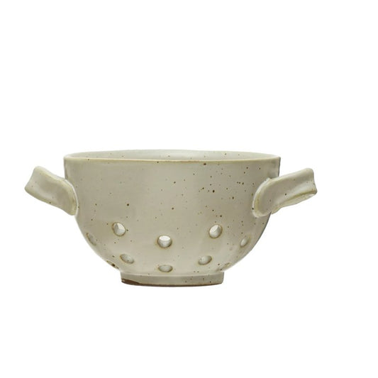 STONEWARE BERRY BOWL, CREAM Dining-Kitchenware Creative Coop   