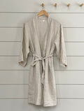 STONEWASH 100% FRENCH FLAX LINEN CLASSIC ROBE women-accessories onesky Natural SMALL IN STOCK
