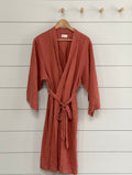 STONEWASH 100% FRENCH FLAX LINEN CLASSIC ROBE women-accessories onesky Paprika SMALL IN STOCK