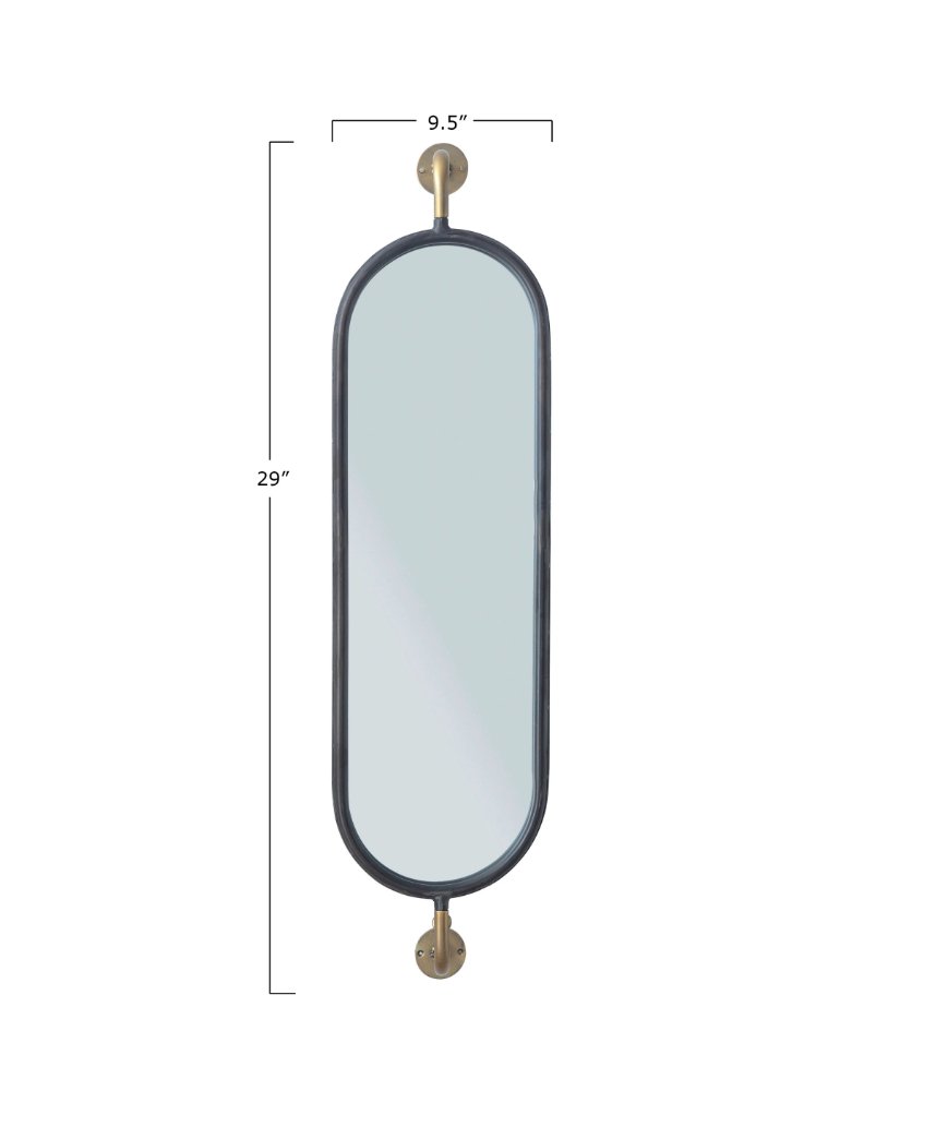 SWIVEL METAL MIRROR BLACK Gift Ideas PepinShop   