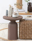 TEXTURED ALUMINUM SIDE TABLE, MATTE MINK COLOR living-furniture Bloomingville   