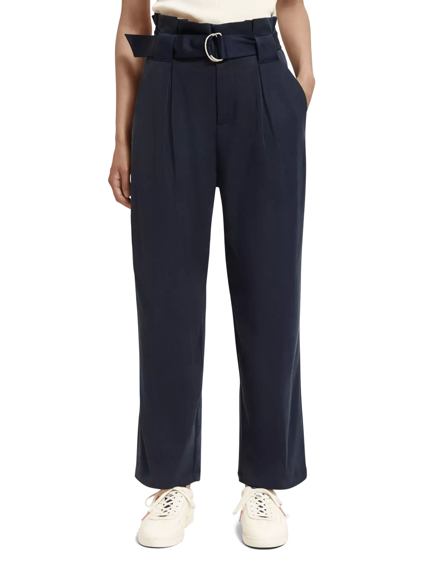 The Daisy High-Rise paper Bag Trousers clothing Scotch & Soda XS Dark Blue 
