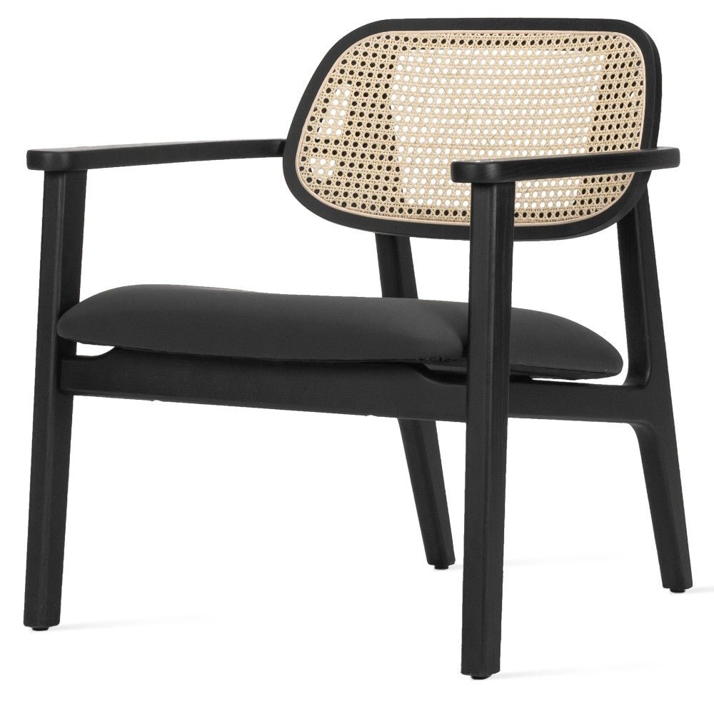 TITUS LOUNGE CHAIR - VINCENT SHEPPARD chair vincent Sheppard Black stained oak / Black faux leather  