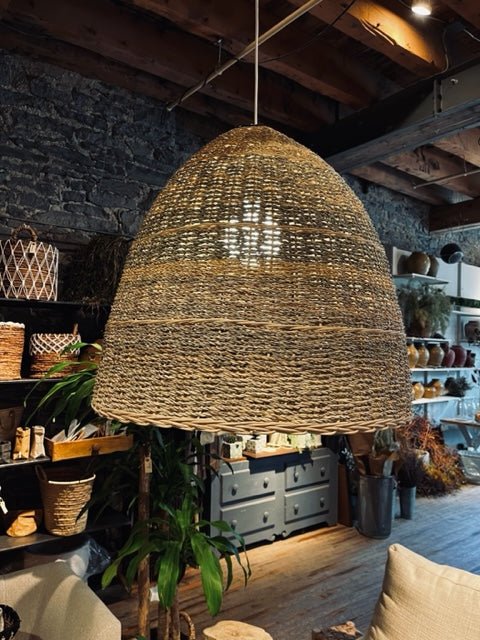 TOSCANY SEAGRASS  BASKET LAMP SHADE living-furniture PepinShop 16" D x 18" H  