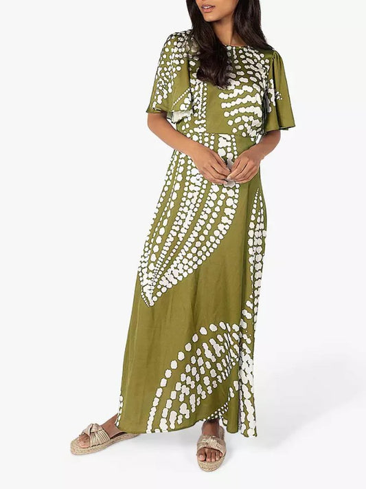 TRAFFIC PEOPLE - The Odes Rene Dress In Printed in Olive women-accessories TRAFFIC PEOPLE XS  