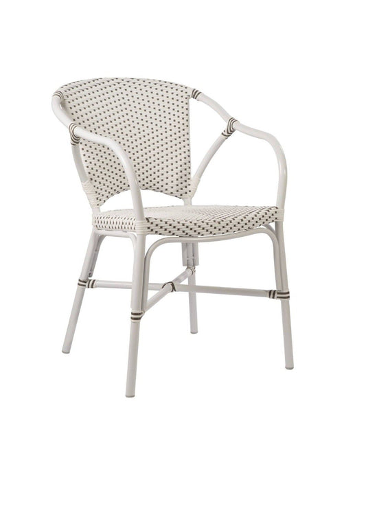 VALERIA ARM CHAIR ALURATTAN  Sika White Frame White/Cappuccino dots 