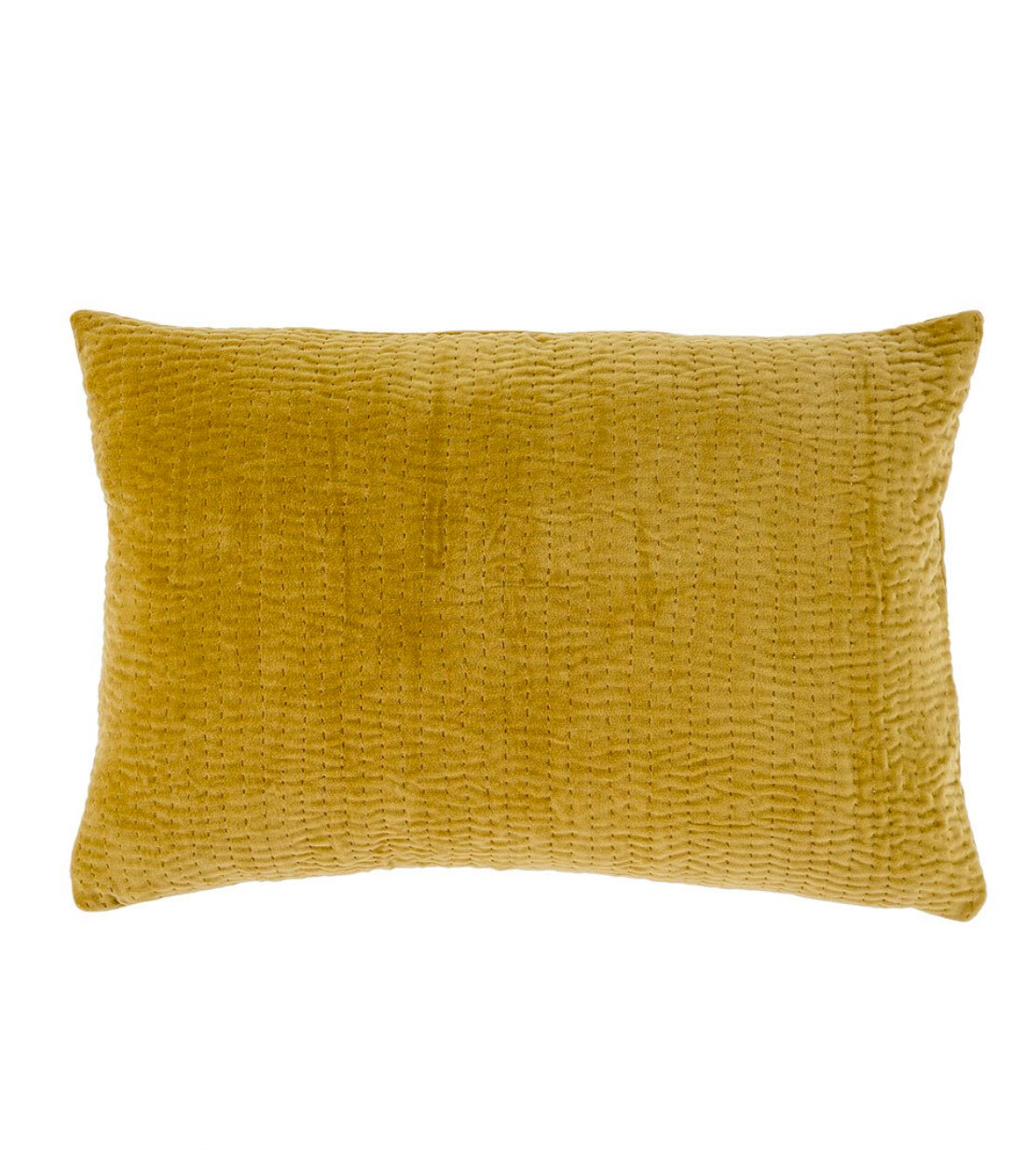 VELVET KANTHA STITCH PILLOW, GOLD living-decorative-object Indaba trading co   