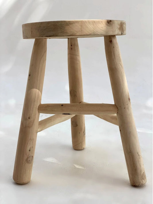 WALNUT EUCALYPTUS FARMER STOOL - SIDE TABLE living-furniture Pepin Boho collab   