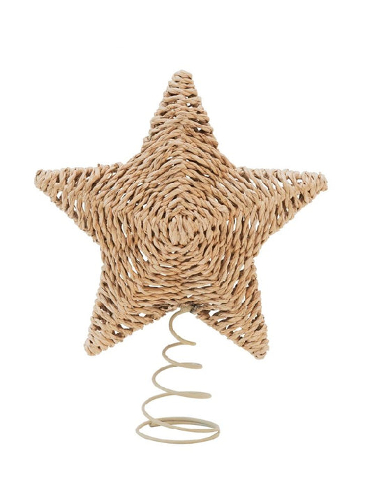 WICKER HAND-WOVEN STAR TREE TOPPER Gift Ideas Creative Coop   