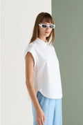 Women's Sleeveless White Shirt | EUROPEAN CULTURE shirt European Culture   