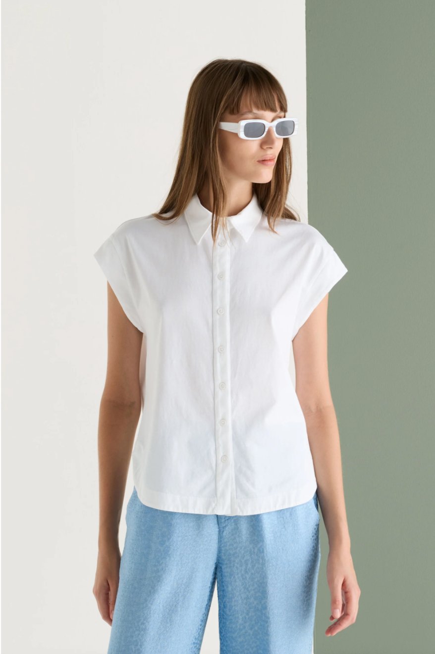 Women's Sleeveless White Shirt | EUROPEAN CULTURE shirt European Culture S  