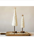 WOOL CHRISTMAS TREE WITH STAR AND WOOD BASE 13