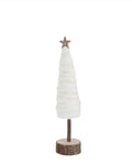 WOOL CHRISTMAS TREE WITH STAR AND WOOD BASE 13