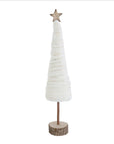 Wool Christmas Tree With Star And Wood Base 18"H Gift Ideas Creative Coop