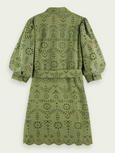 SCOTCH & SODA - Mini-robe en broderie anglaise à manches bouffantes